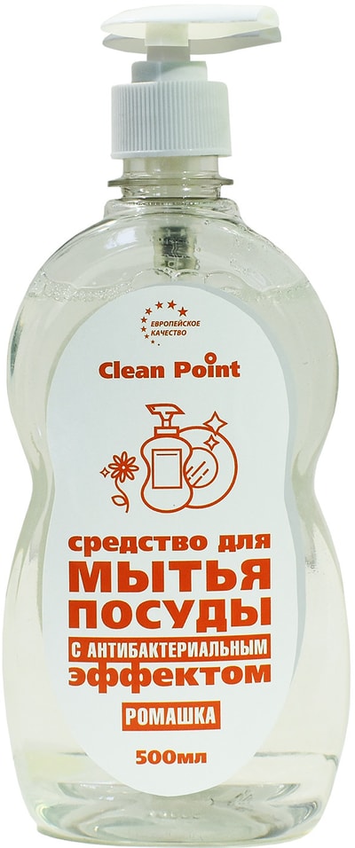 Чистящее средство Clean point для посуды с антибактериальным эффектом ромашка 500мл