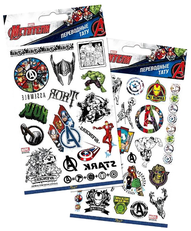 Набор наклеек-татуировок переводных PrioritY Мстители 2 листа