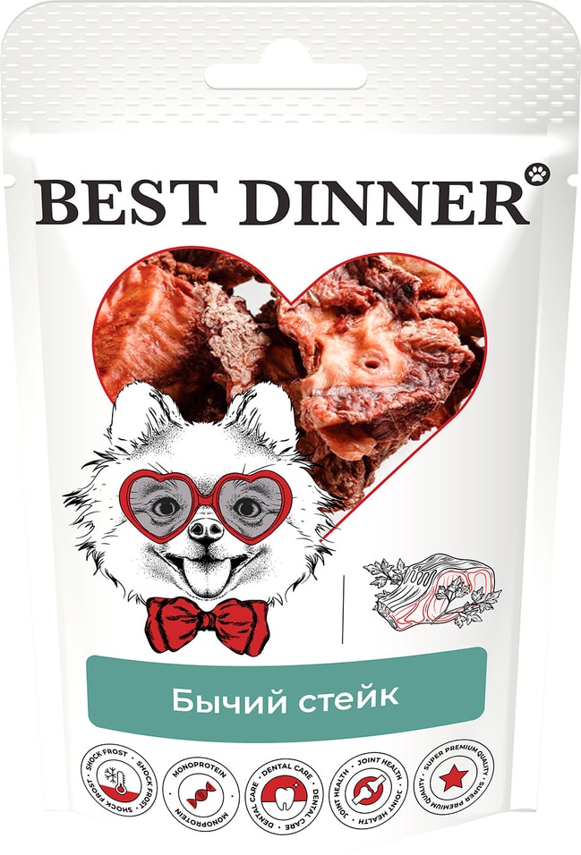 Лакомство для собак Best Dinner Freeze Dry Бычий стейк 55г 206₽