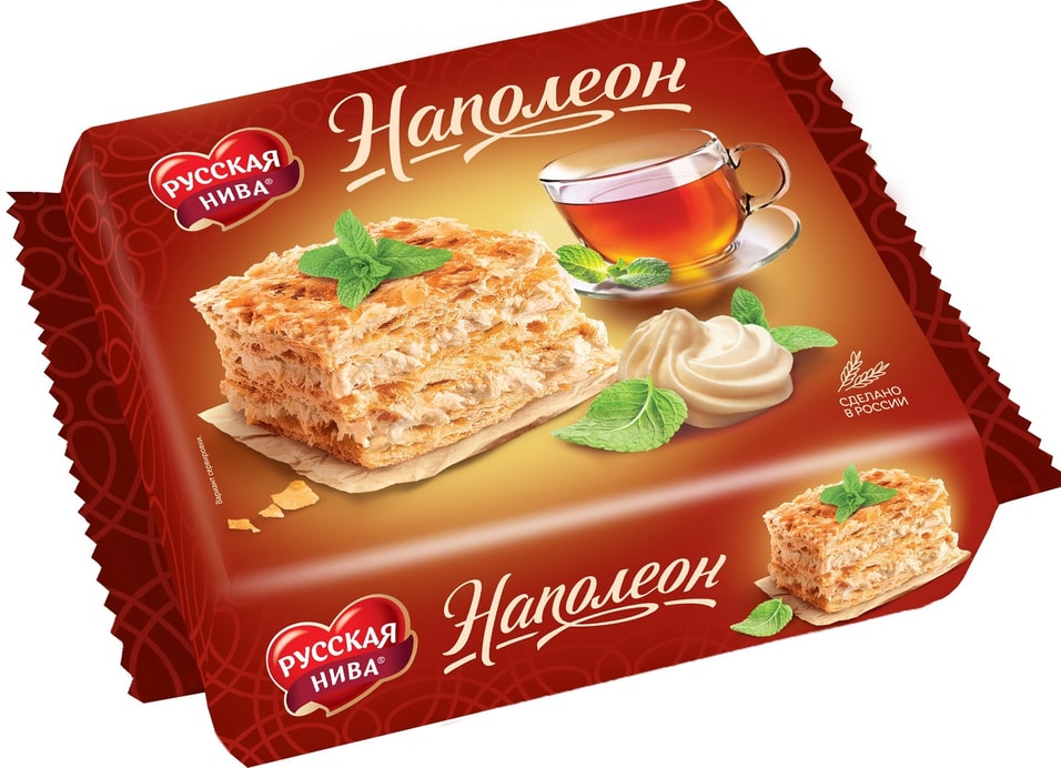 Торт Русская Нива Наполеон слоеный 340г