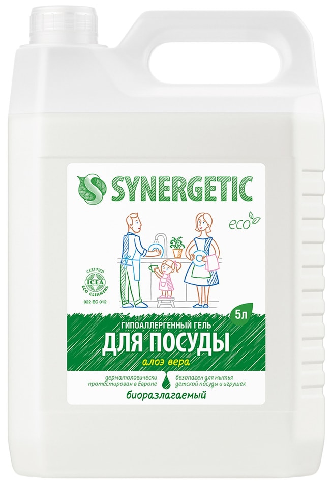 Средство для мытья посуды Synergetic Алоэ Вера 5л 959₽