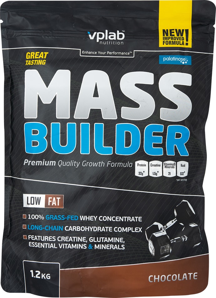 Гейнер Vplab Mass Builder Шоколад 12кг 2349₽