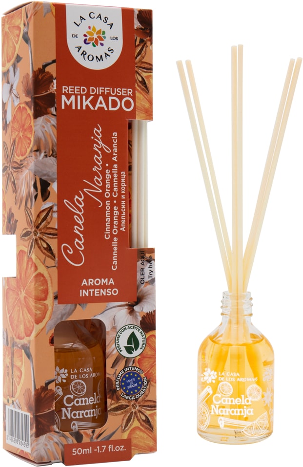 Ароматизатор воздуха La Casa de los Aromas с палочками Mikado Апельсин и корица 50мл 824₽
