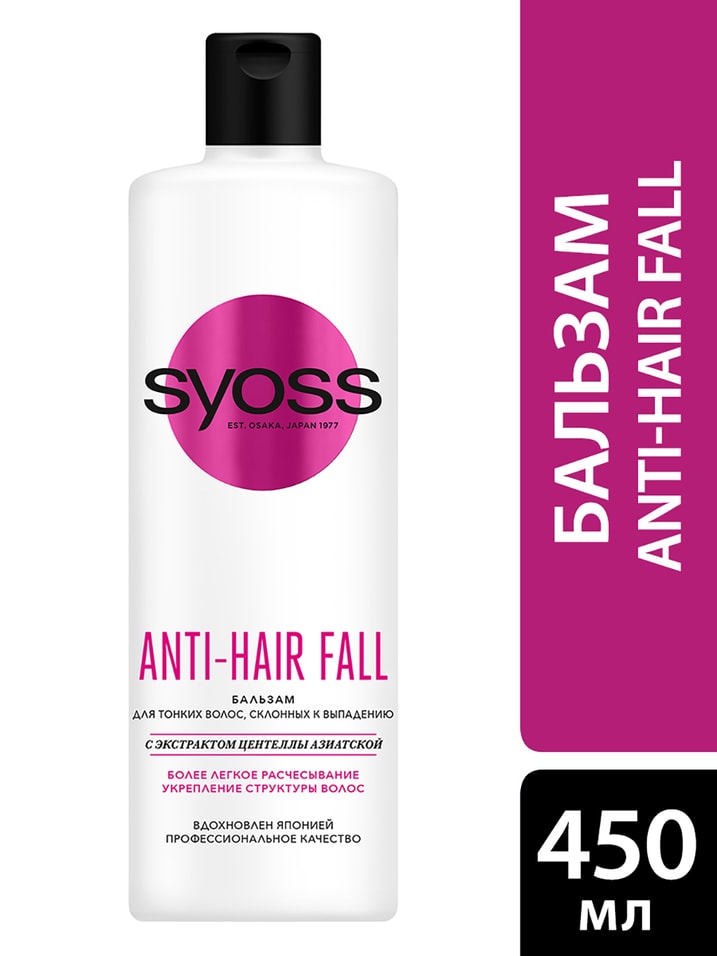 Бальзам для волос Syoss Anti-Hair Fall для тонких волос склонных к выпадению 450мл от Vprok.ru