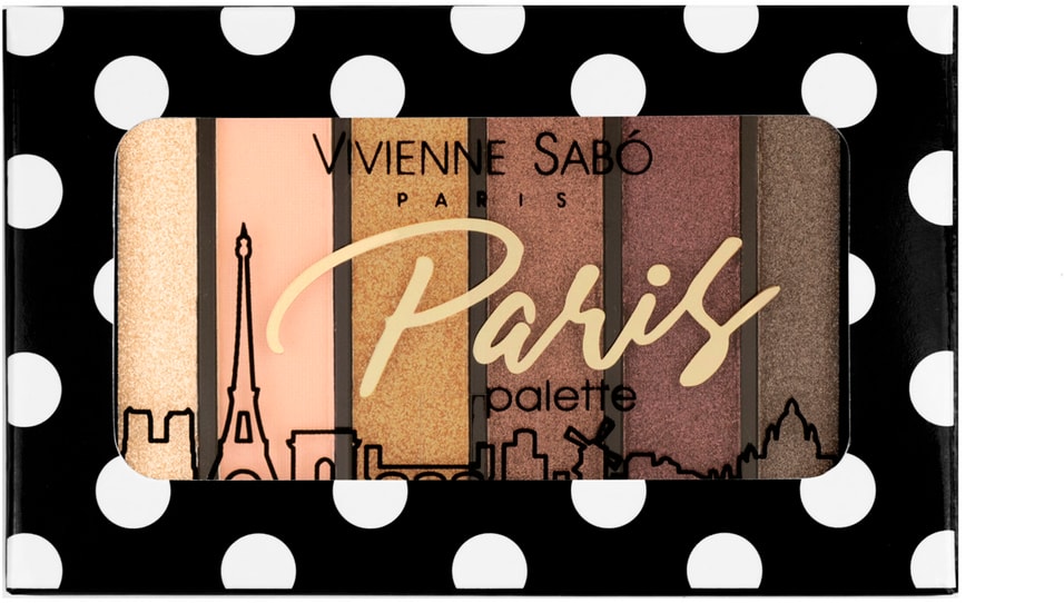 Тени для век Vivienne Sabo Paris 6 цветов с шиммером Тон 02 от Vprok.ru