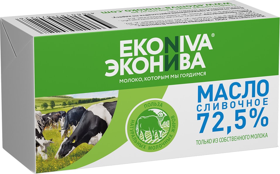 Масло сливочное ЭкоНива Крестьянское 72.5% 180г от Vprok.ru