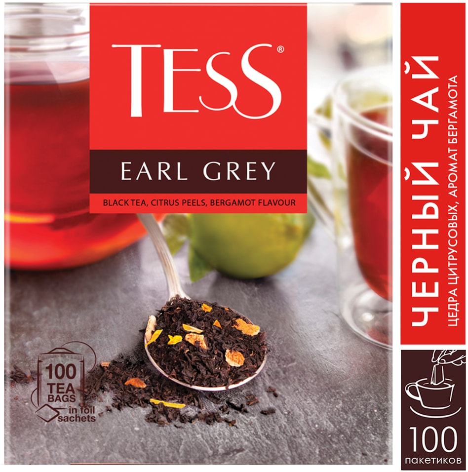 Чай черный Tess Earl Grey 100*1.6г