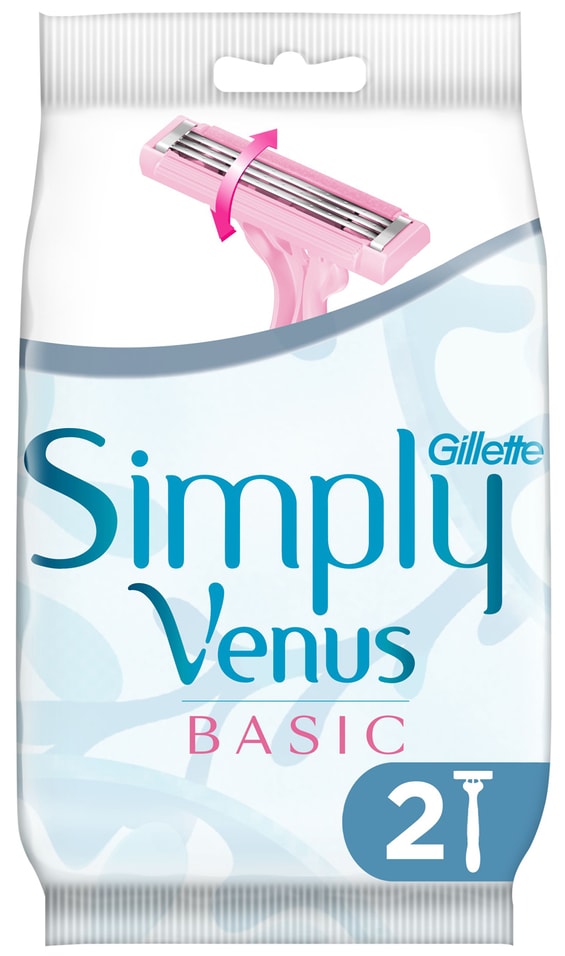 Бритва Gillette Simply Venus 3 одноразовая женская 2шт от Vprok.ru
