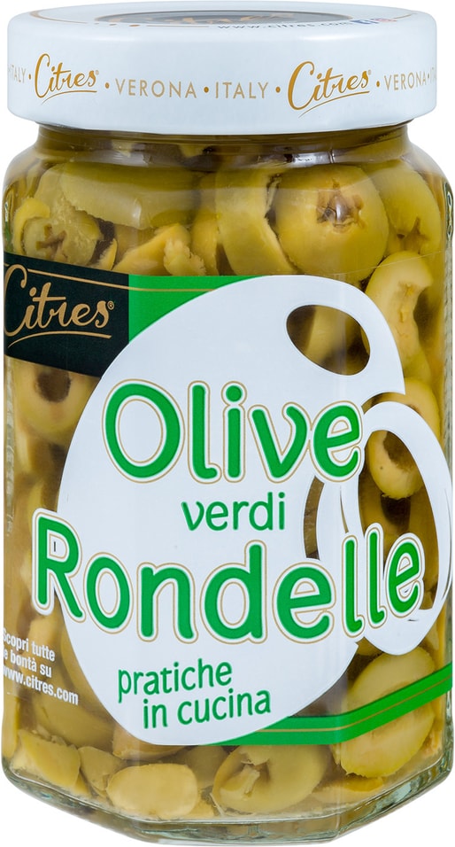 Оливки Citres Зеленые без косточки резаные 290г