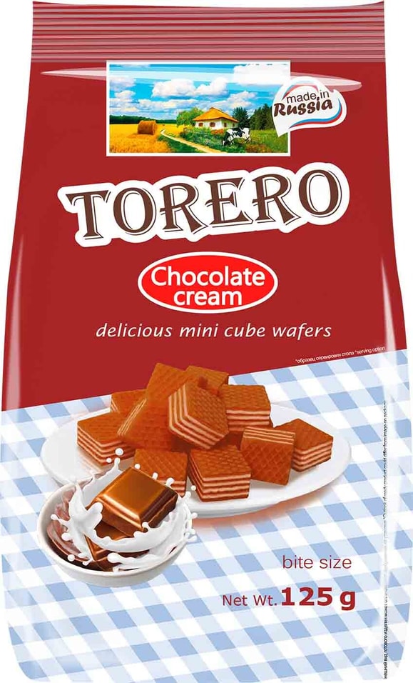 Мини-вафли Torero Нежные со вкусом шоколадных сливок 125г от Vprok.ru