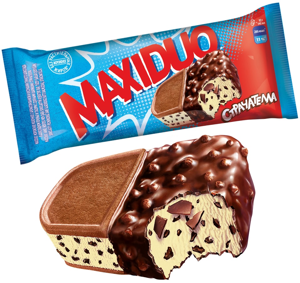 Мороженое Maxiduo Сэндвич Страчателла 92г