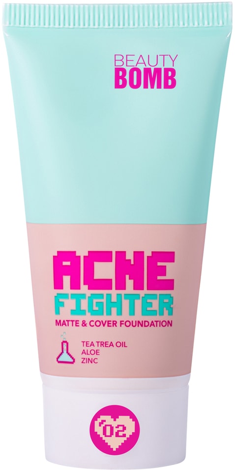 Крем тональный Beauty Bomb Matte Сover foundation Acne Fighter Тон 02 549₽