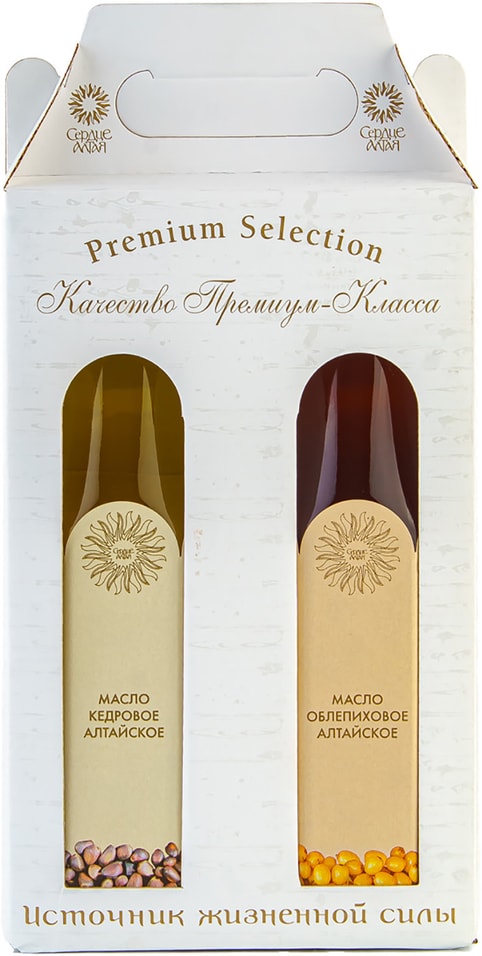Набор подарочный Сердце Алтая Масло кедровое 250мл + Масло облепиховое 250мл