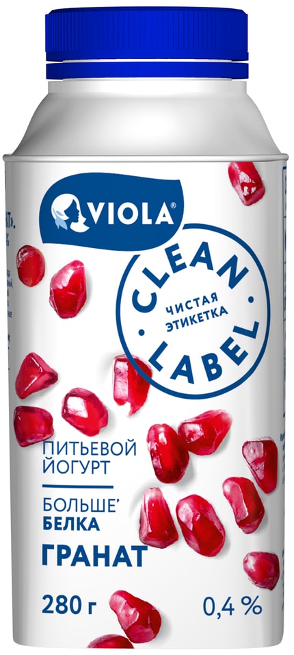 Йогурт питьевой Viola Clean Label Гранат 0.4% 280г