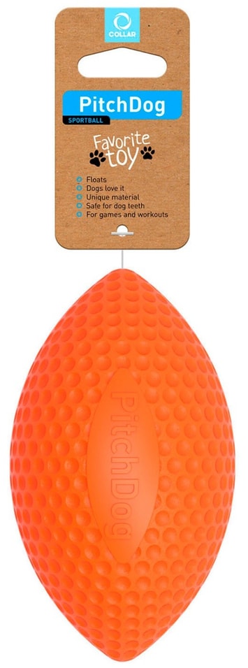 Игрушка для собак Collar PitchDog Sportball Мяч-регби оранжевый