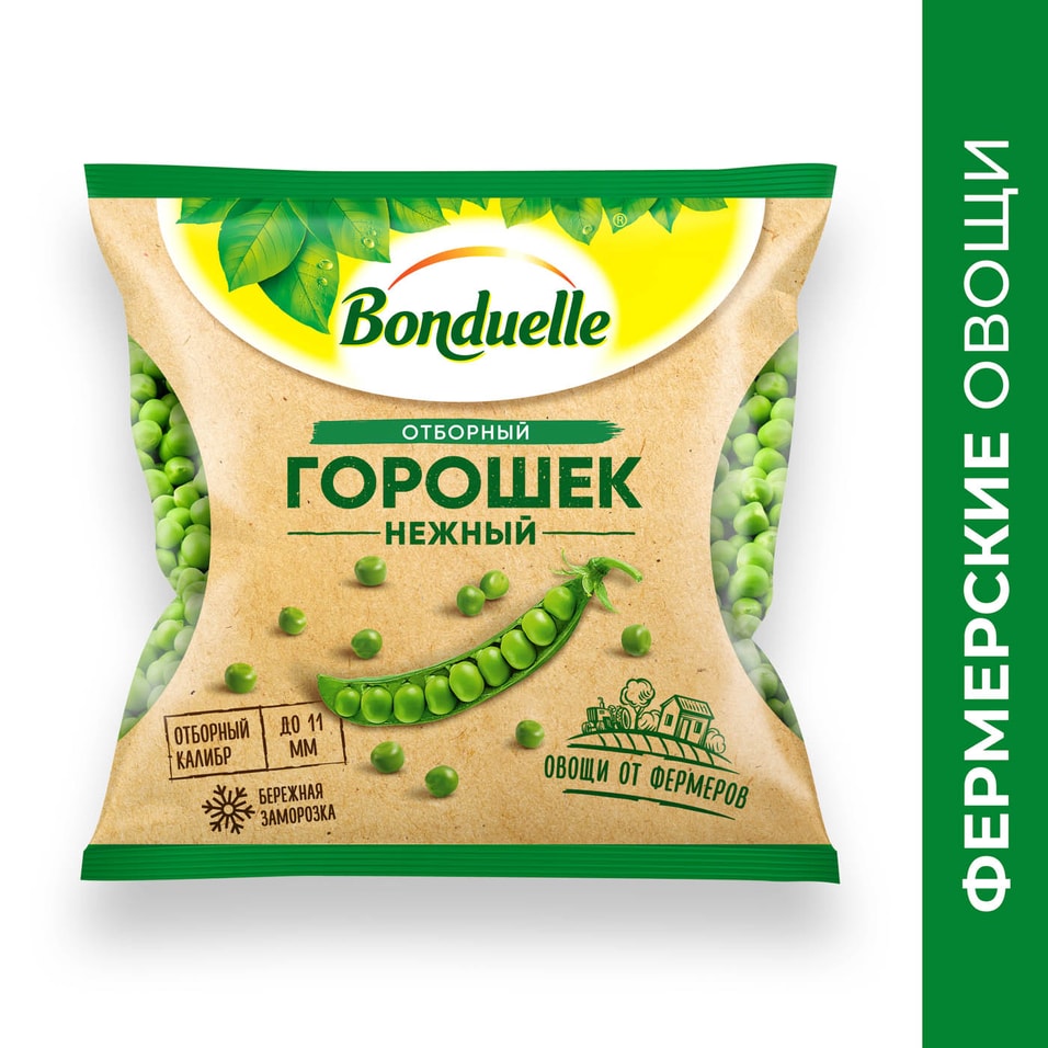 Горошек Bonduelle зеленый нежный быстрозамороженный 400г от Vprok.ru