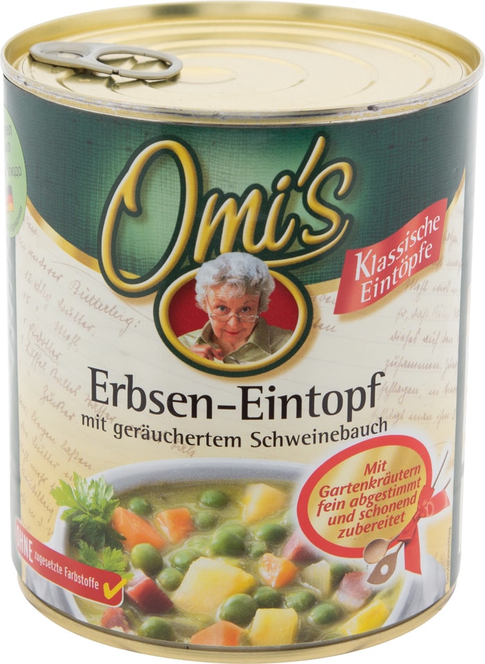 Суп Omis Густой гороховый с кусочками копченой свинины 800г