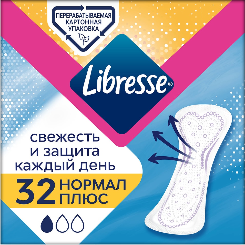 Прокладки Libresse Нормал Plus ежедневные 32шт от Vprok.ru