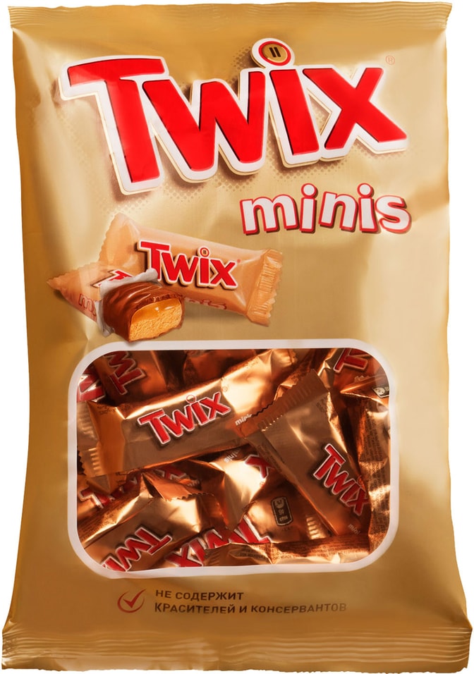 Печенье песочное Twix Minis с карамелью и шоколадом 20шт*9.2г