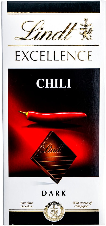 Шоколад Lindt Excellence Темный с экстрактом перца чили 48 100г 359₽