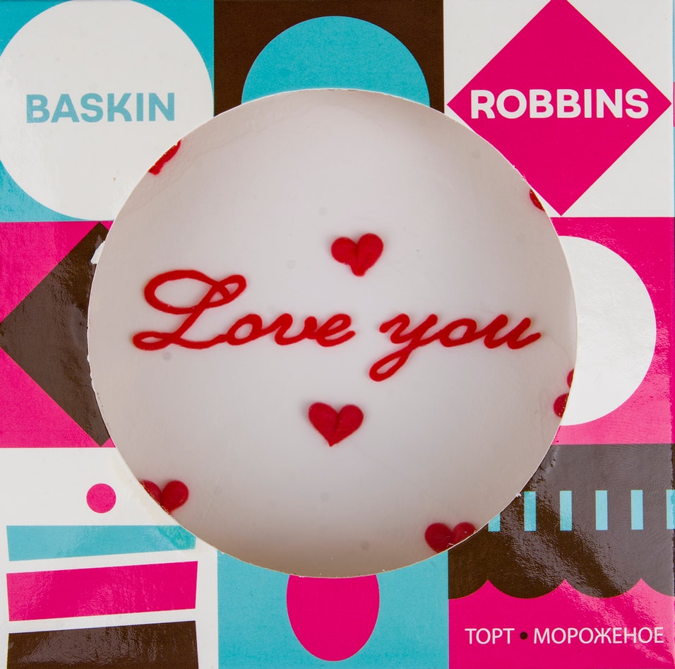 Торт-мороженое Baskin Robbins Люблю сливочный с бананом и клубничным пюре 300г 1591₽