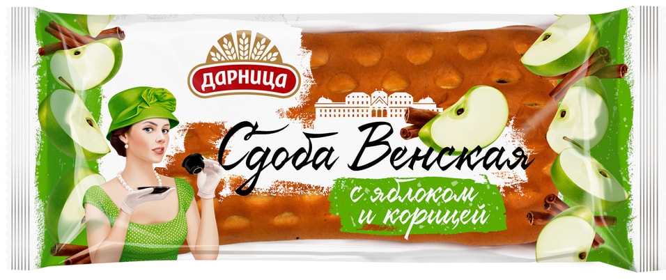 Сдоба Дарница Венская с яблоком и корицей 200г