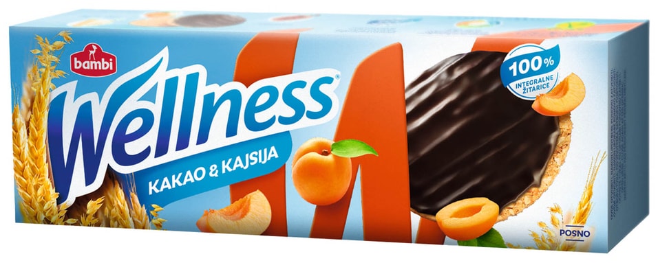 Печенье Wellness с абрикосом и глазурью 150г от Vprok.ru