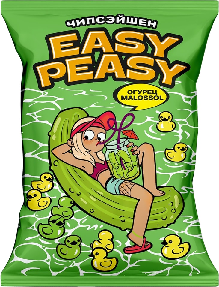 Чипсы Easy Peasy Малосольный огурец 120г
