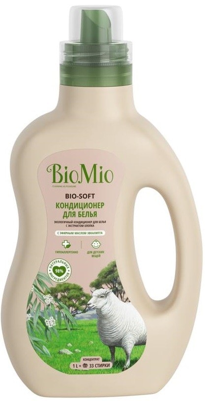 Кондиционер для белья BioMio Bio-Soft с эфирным маслом эвкалипта 1л от Vprok.ru