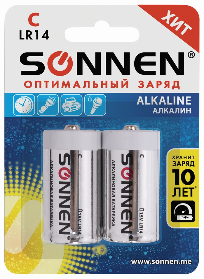 Батарейки Sonnen Alkaline С LR14 14А 2шт