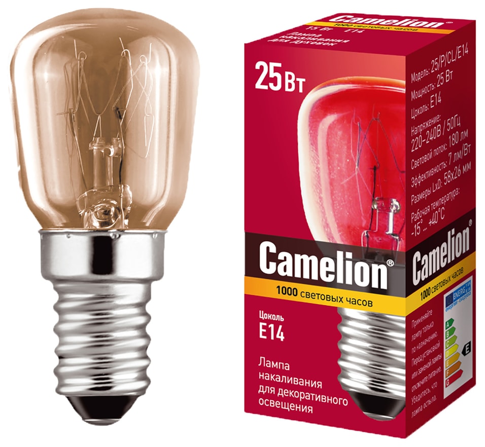 Лампа накаливания Camelion для декоративного освещения E14 25Вт от Vprok.ru