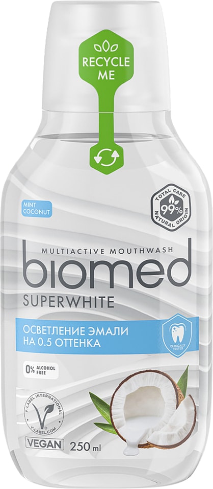 Ополаскиватель для рта Biomed SuperWhite 250мл