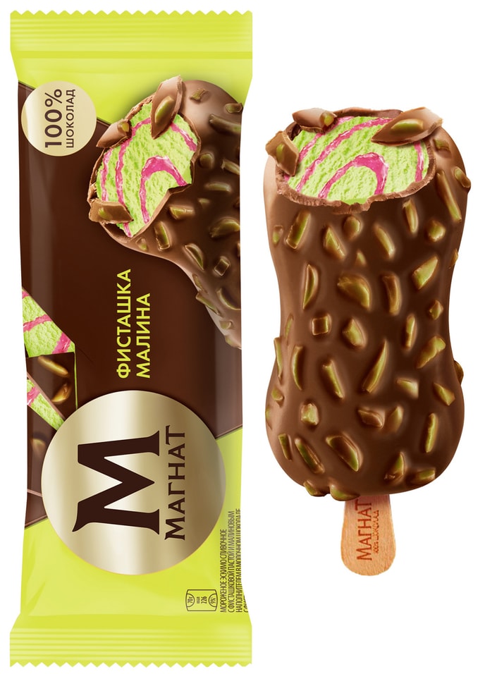 Мороженое Магнат Эскимо Фисташка малина 8 70г 173₽