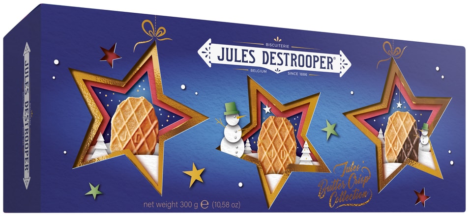 Печенье Jules Destrooper хрустящее сливочное Butter Crisps 300г