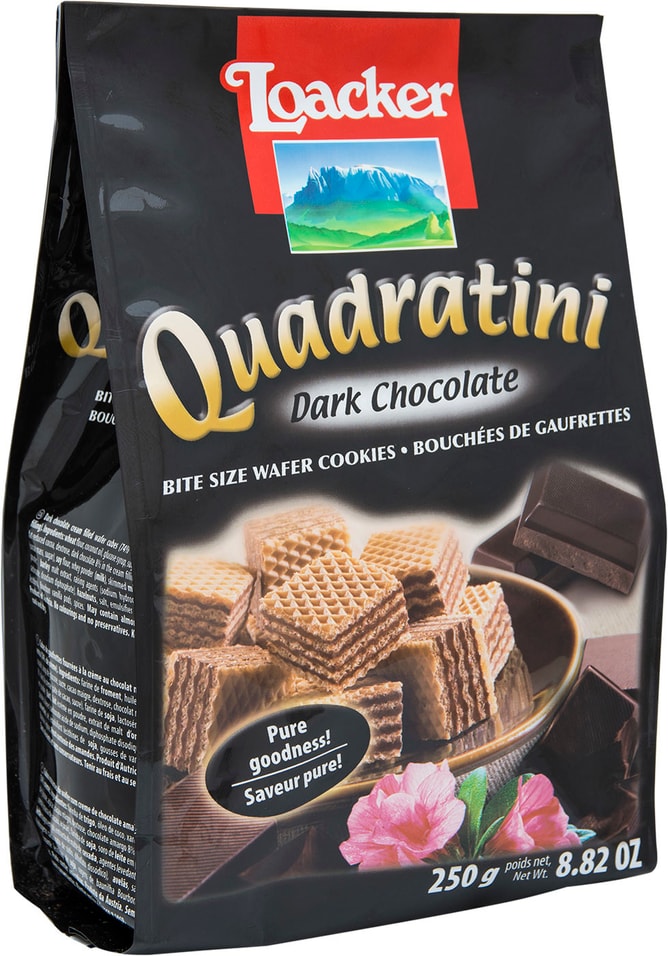 Вафли Loacker Quadratini Dark Chocolate 250г