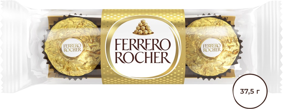 Конфеты Ferrero Rocher хрустящие из молочного шоколада 375г 157₽