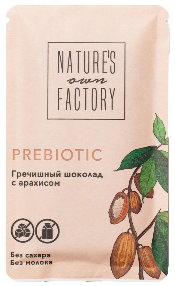 Шоколад Natures Own Factory гречишный с арахисом 20г