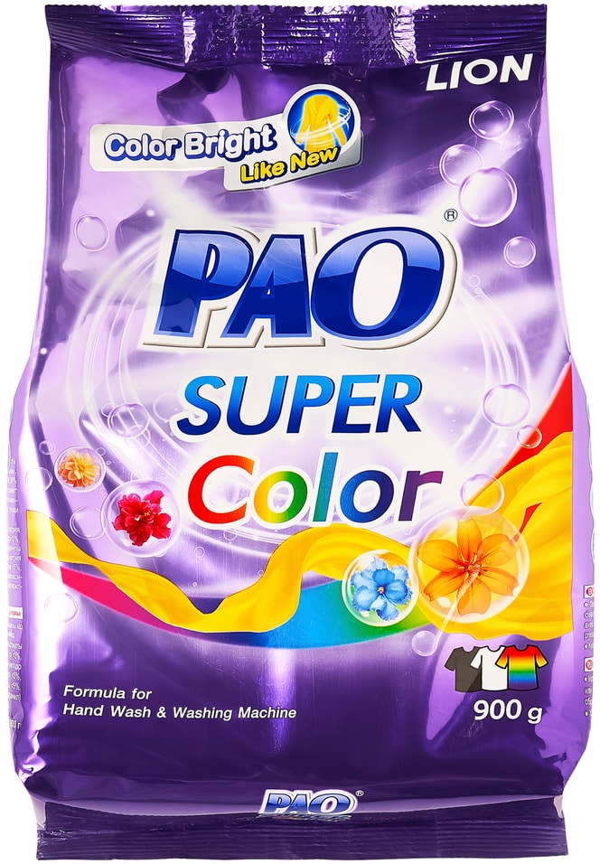 Порошок для стирки Lion Pao Super Color антибактериальный для цветного белья 900г 729₽