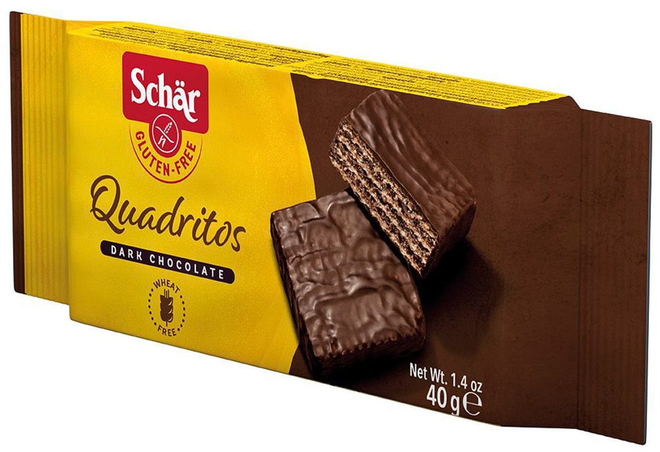 Вафли Schar Quadritos в шоколаде без глютена 40г