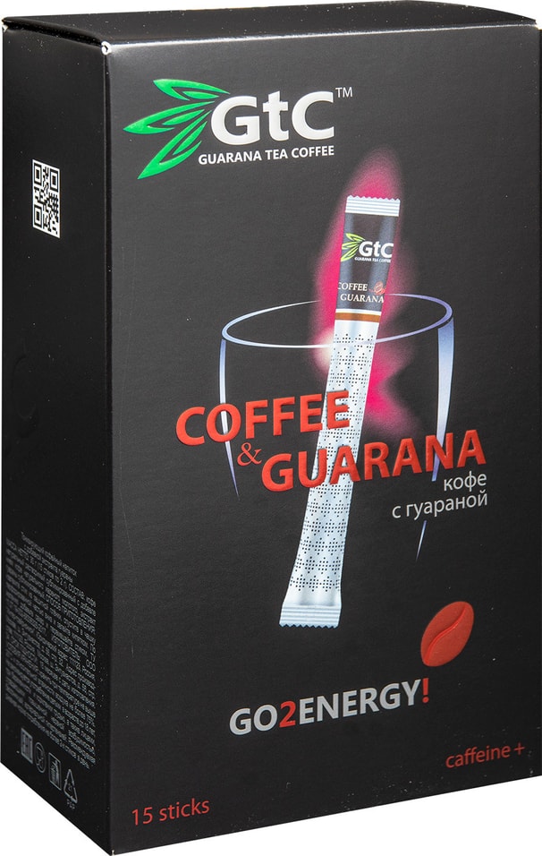 Напиток кофейный GTC Coffee & Guarana с гуараной 15шт*2г от Vprok.ru