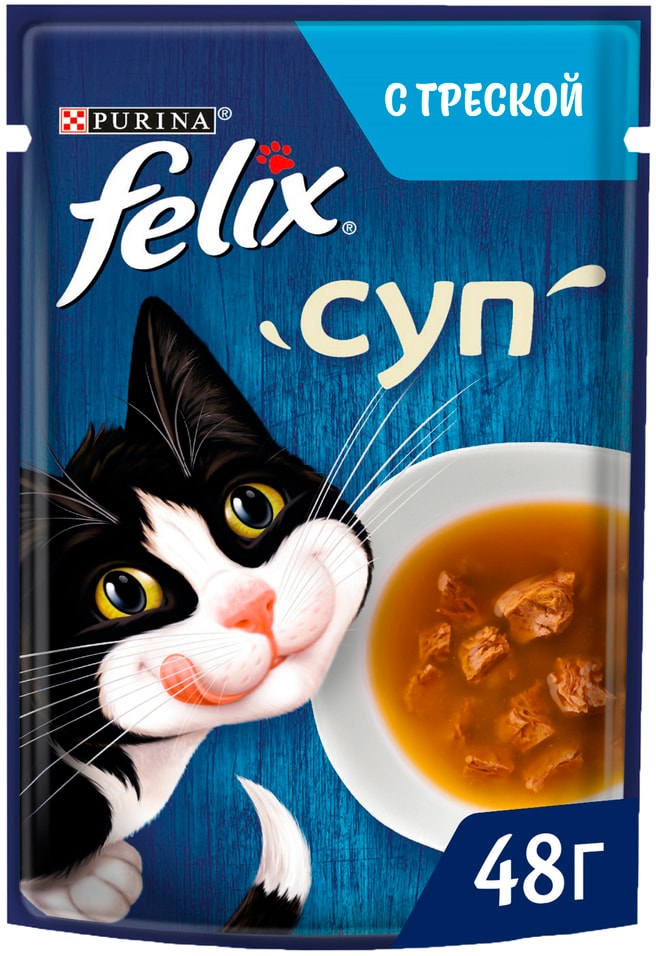 Влажный корм для кошек Felix с треской 48г