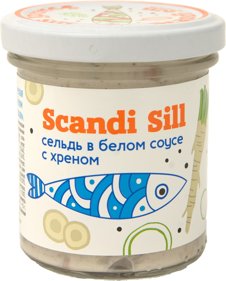 Сельдь Меридиан Скандинавская в белом соусе с хреном 150г