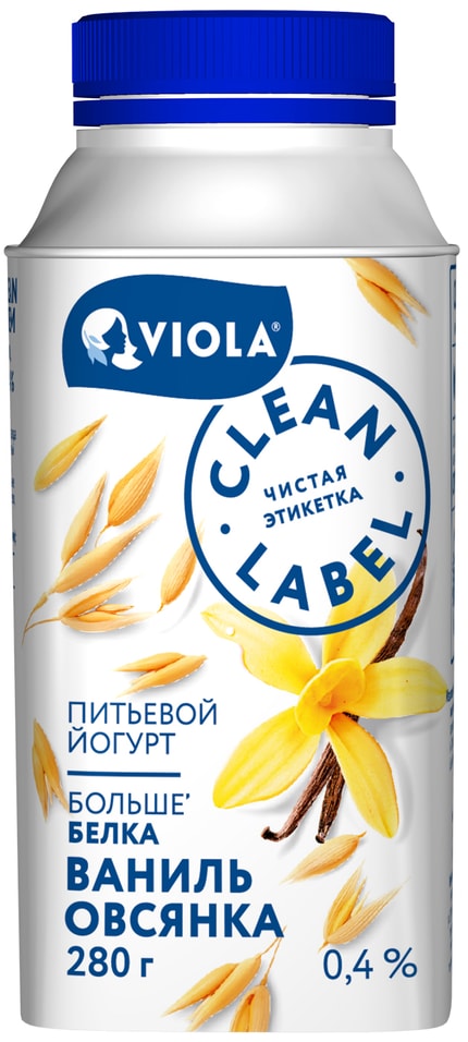 Йогурт питьевой Viola Clean Label Ваниль-Овсянка 0.4% 280г