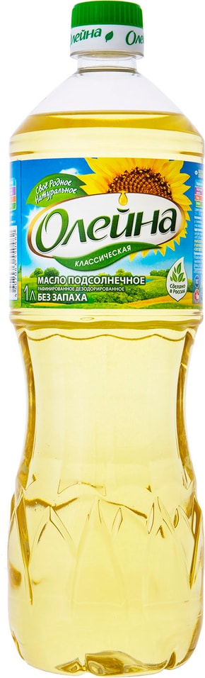 Масло подсолнечное Олейна рафинированное 1л