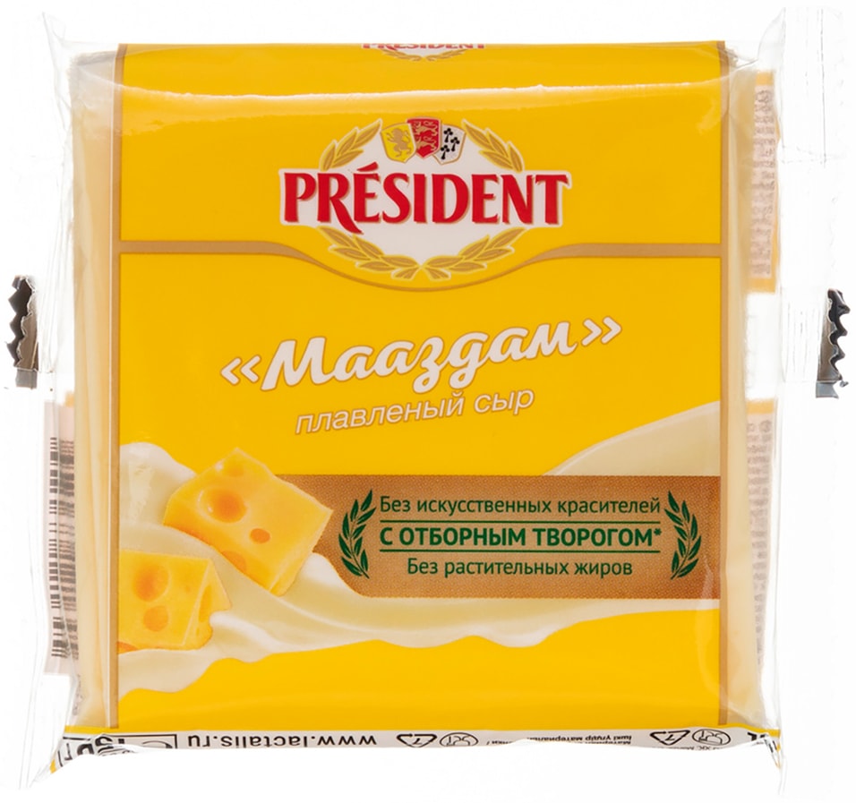 Сыр плавленый President Мааздам 40% 150г