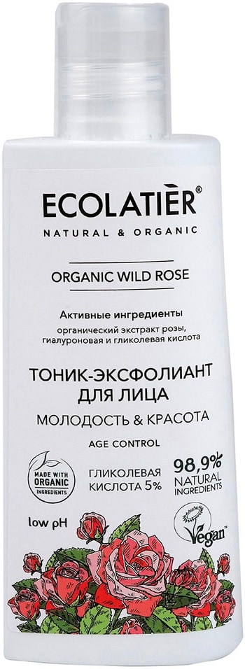 Тоник-эксфолиант для лица Ecolatier Organic Wild Rose 150мл от Vprok.ru
