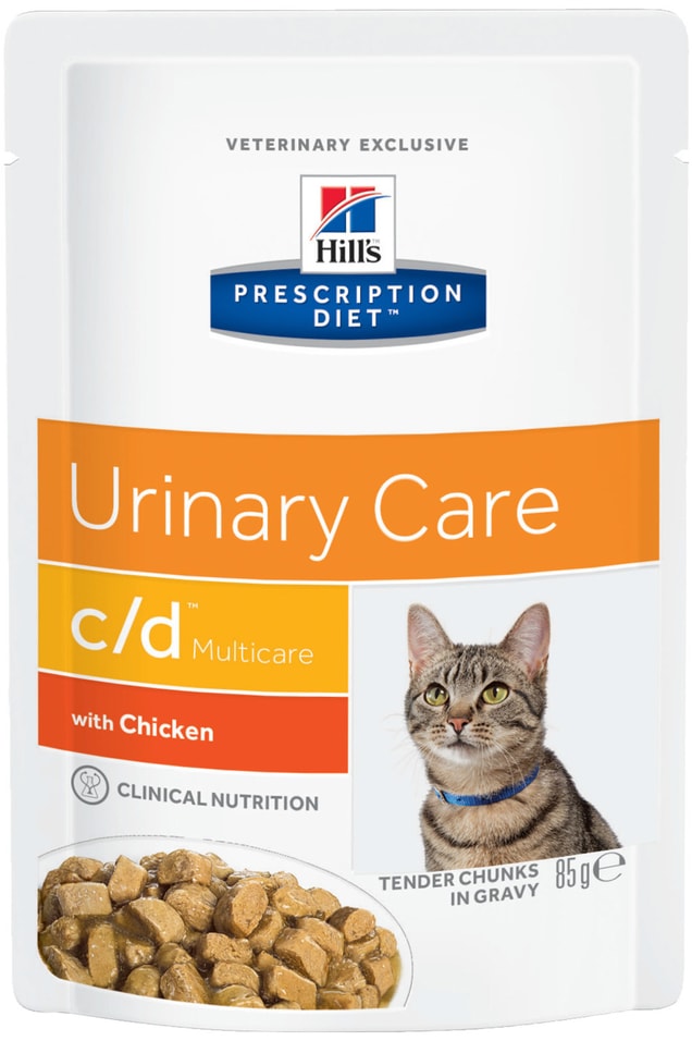 Влажный корм для кошек Hills Prescription Diet c/d для лечения и профилактики МКБ с курицей 85г