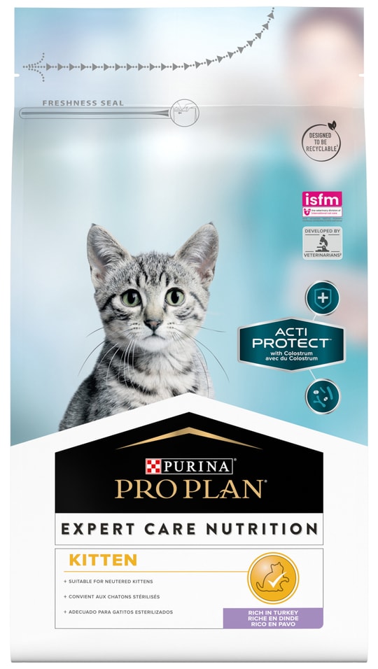 Сухой корм для котят Pro Plan Acti-Protect с высоким содержанием индейки 1.5кг