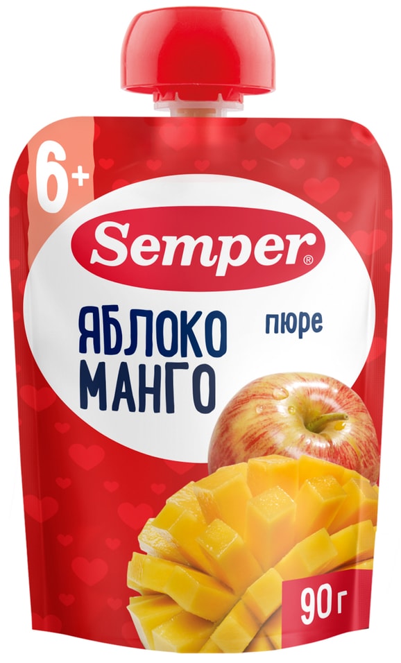 Пюре Semper Яблоко манго с 6 месяцев 90г