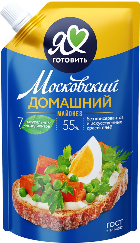 Майонез Я люблю готовить Московский домашний 55% 600мл от Vprok.ru